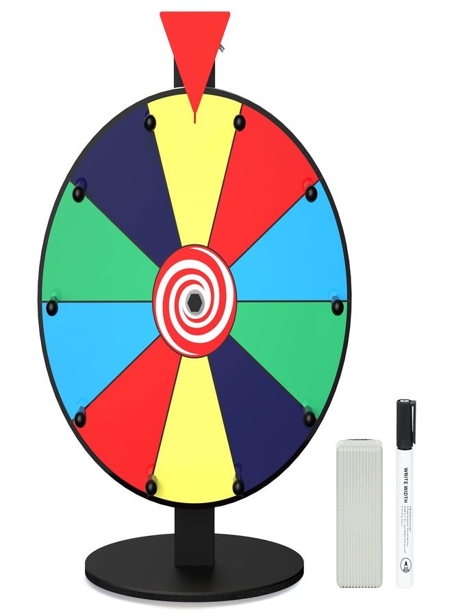 Enayplon 12 Inch 10 Slot Prize Wheel, Spinning Wheel for Prize, Prize Wheel Spinner with Stand, Tabletop Spinner Wheel with Dry Erase Markers and Eraser, Carnival Spin Wheel for Trade Show, Fortune Spin Game - Image 1